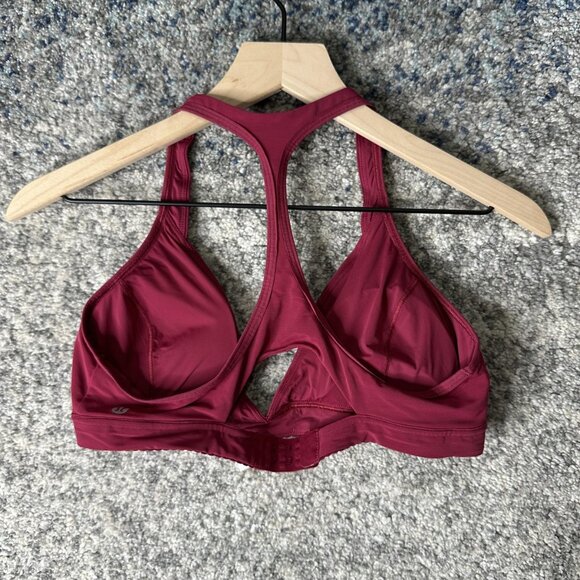 Lululemon Sports Bra Womens 8 Burgundy Racerback Keyhole Hook Eye Running Yoga - Picture 5 of 5